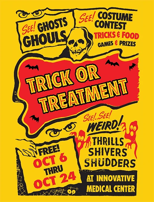 Pain Relief Fresno CA Trick or Treatment Flyer Trick or Treatment event flyer